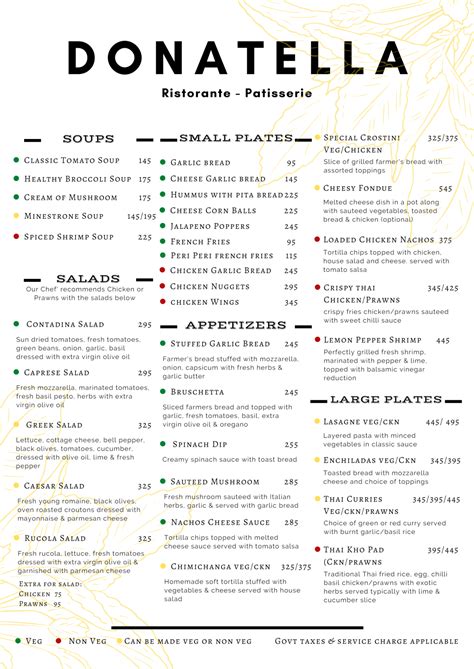 donatella's menu.